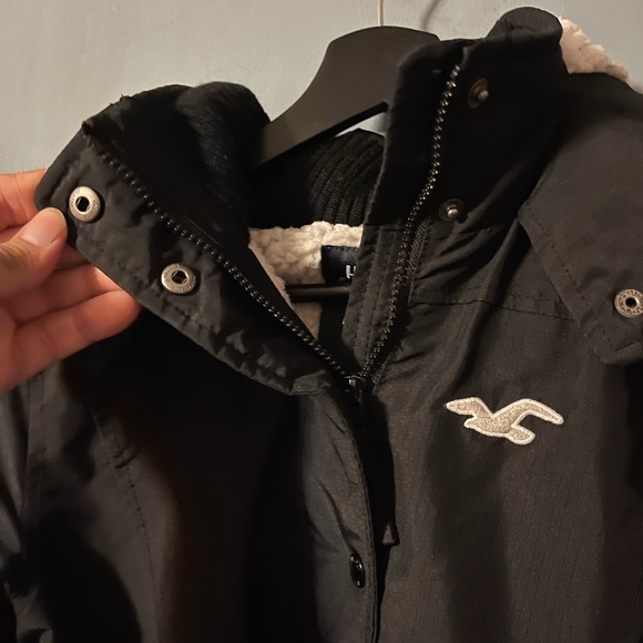 Hollister California All Weather Jacket - Black Sherpa Lining -Size S - Picture 5 of 8
